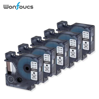 

5pcs 9mm Compatible Dymo D1 Label Tapes 40913 S0720680 Black On White Standard Laminated Labels Ribbon For Typewriter LabelMaker