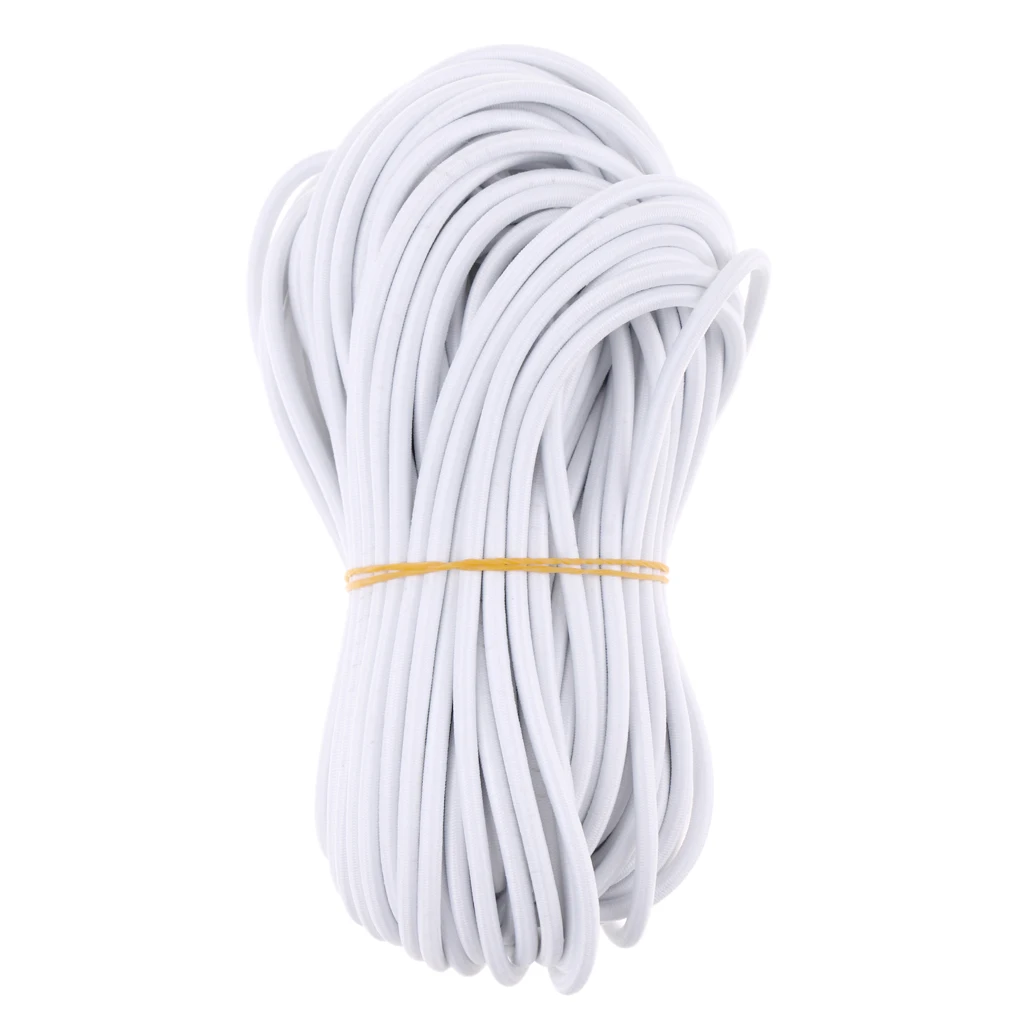 5mm White Heavy Duty Elastic Flexible Round Rubber Bungee Rope Shock Cord Stretch String Tie Down , Repair, Replacement, Outdoor