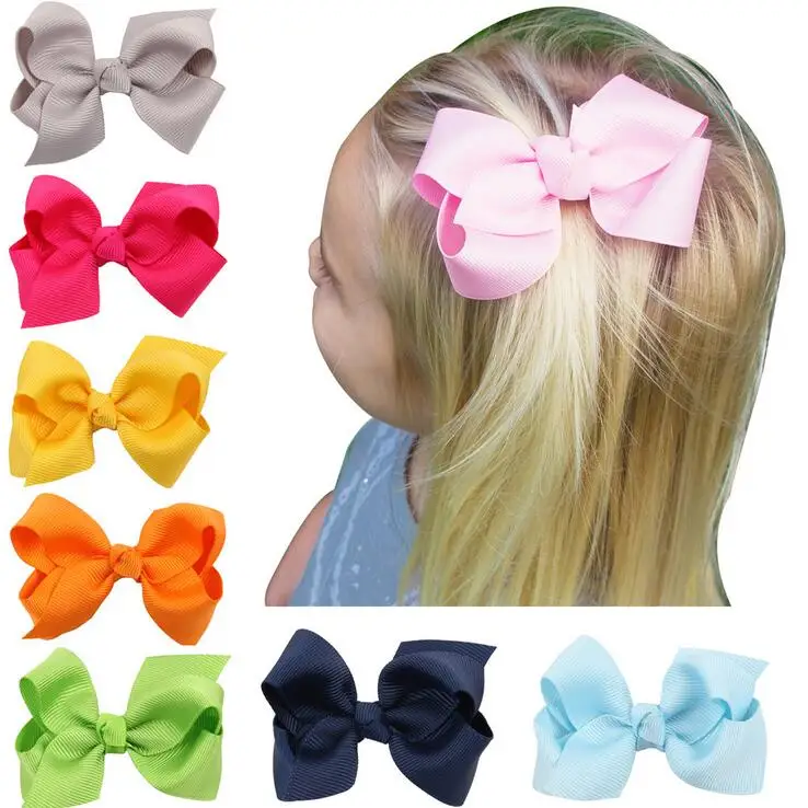 

Children's handmade ribbon bow hair wholesale baby hair accessories hair pins for girls 20 colors