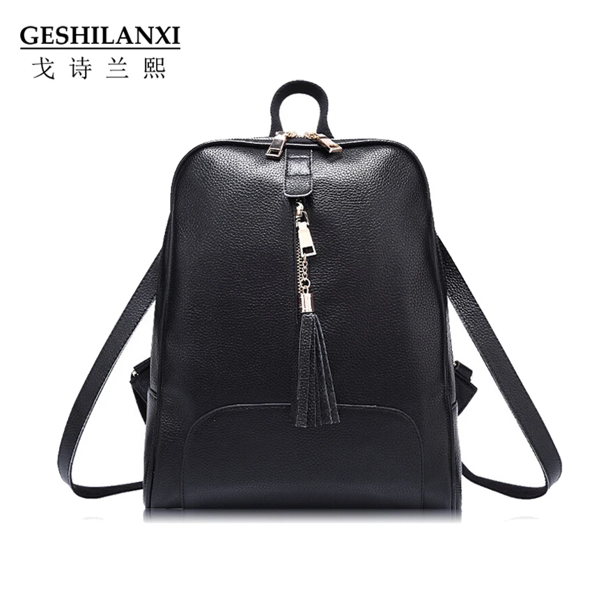 

2016 new women bag cowhide leather School bag tide fashion personality women's bag brand