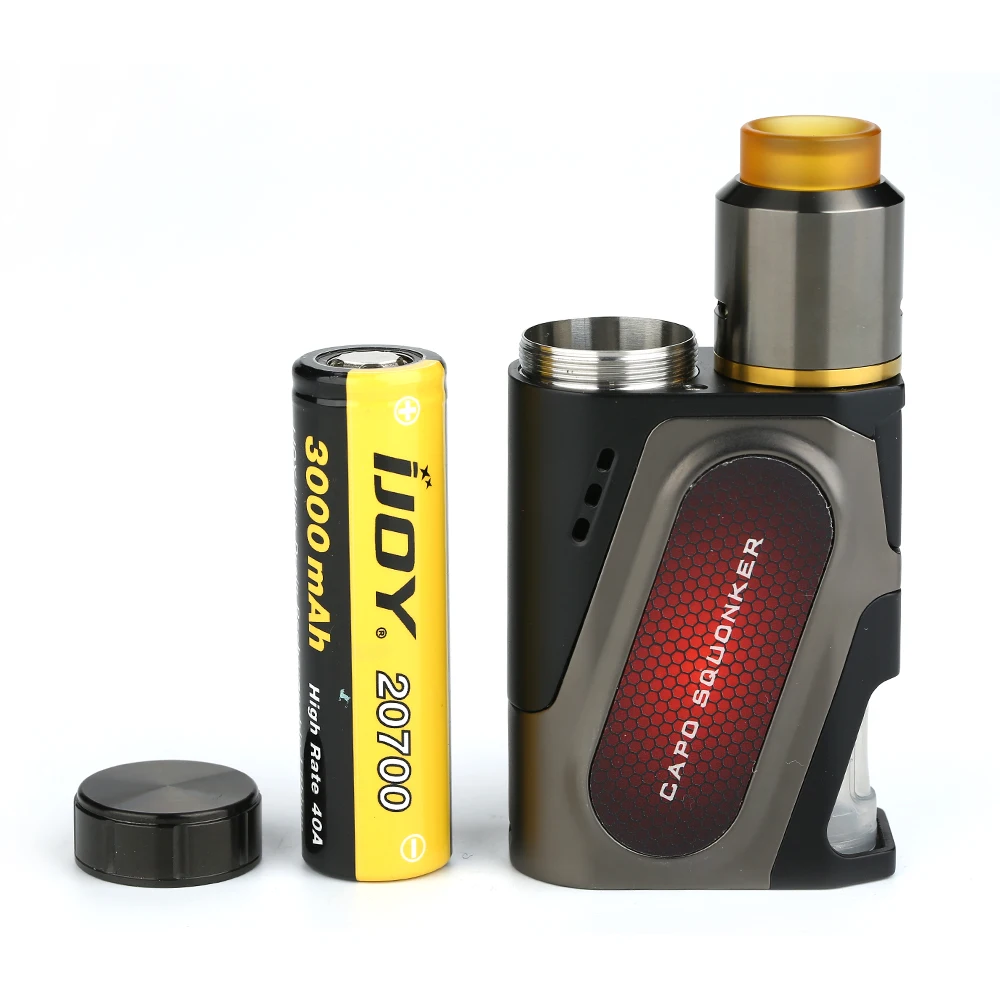 Оригинал IJOY Capo squonker VAPE комплект с 20700 Батарея 3000 мАч и комбо RDA Треугольники распылитель Capo squonk mod max 100 Вт mod