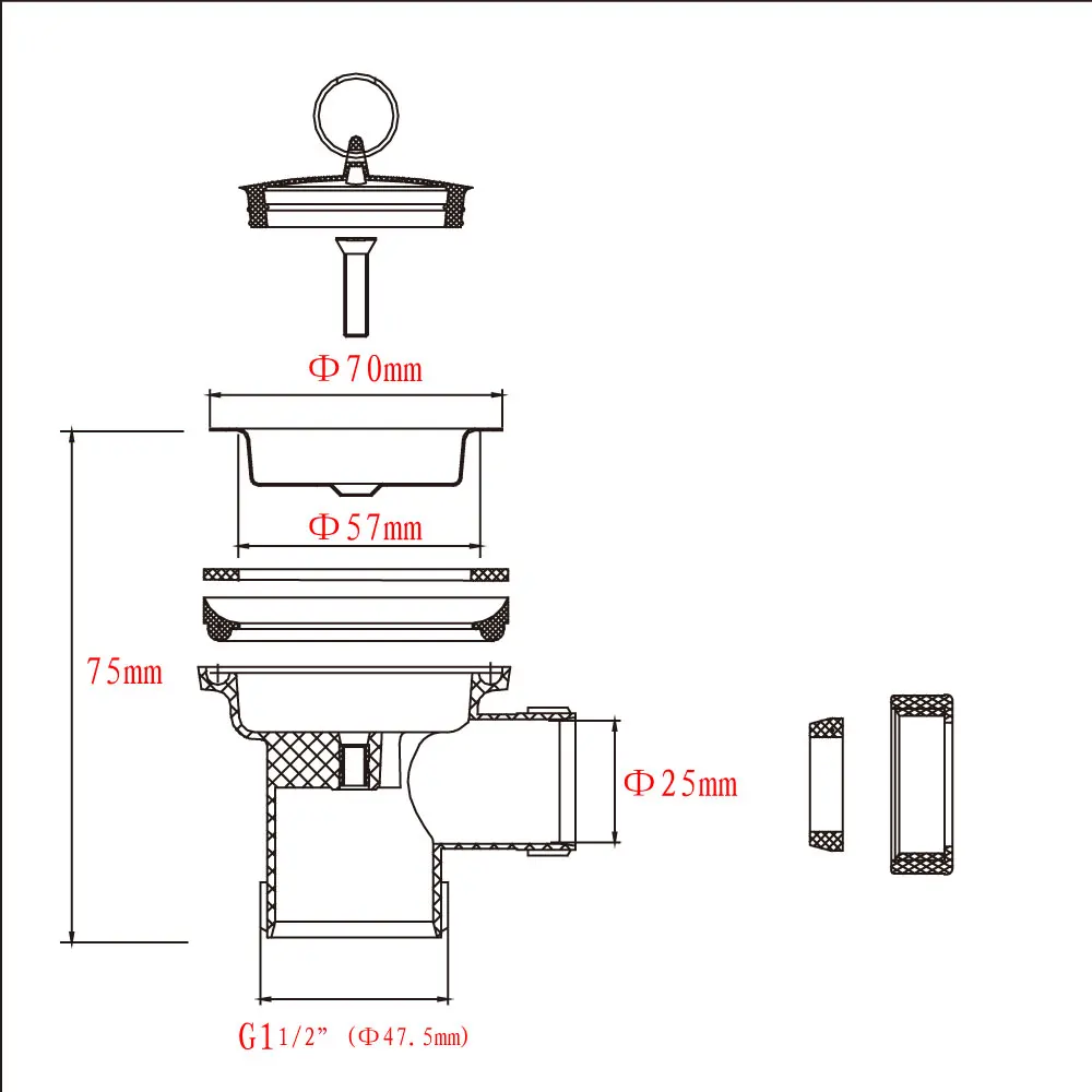 talea flange de 70mm para estilo europeu 03