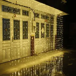 LED Шторы огни 3m3m 300 LED 8 режимов окна Шторы сосулька для прополки Спальня Рождество деко