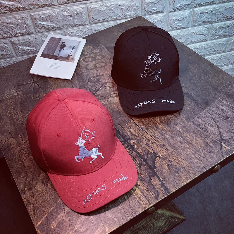

New Spring And Summer Baseball Cap Street Cap Cartoon Deer Alphabet Embroidery Hip-hop Hat Hood Harajuku