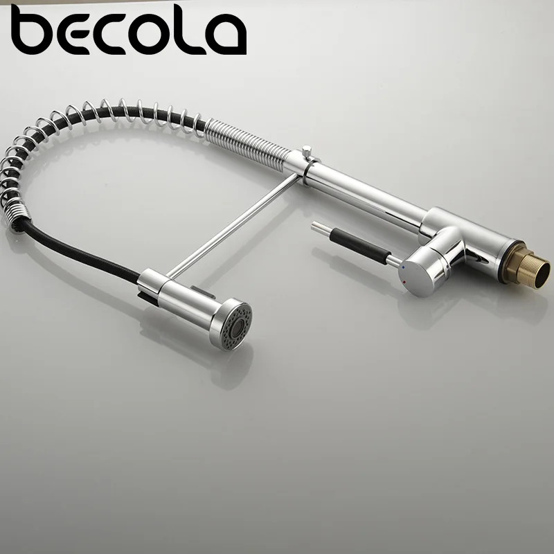 Becola Pull вниз Весна латунный кухонный кран горячей и холодной хром спрей смеситель для воды раковина кран выдвижной CH-8003