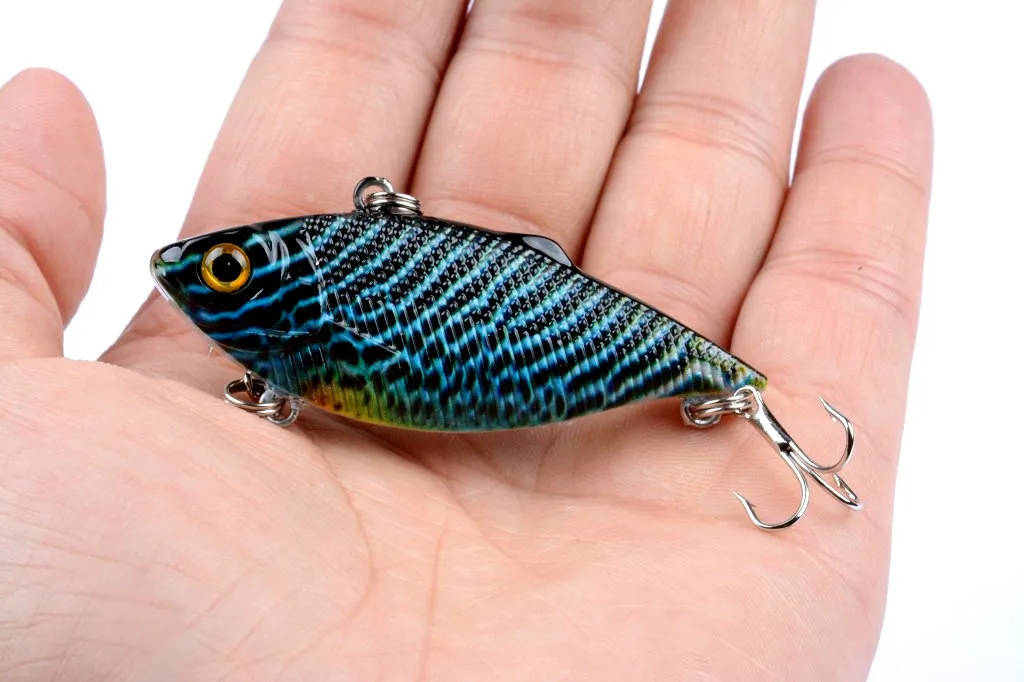 

1Pcs 5cm/7.7g 3D Painting VIB-Vibrate Sea Fishing Bait Lures Wobbler Crank Artificial Pescaria Isca Tackle For Fishing