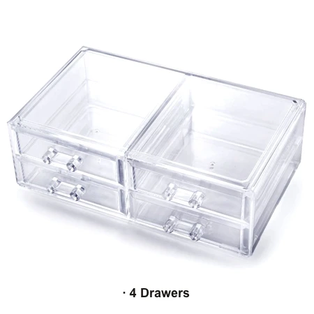 Выбор Забавный необычный большой пластиковый прозрачный косметический чехол для макияжа прозрачный органайзер для хранения стола для девочек - Цвет: 4 drawers