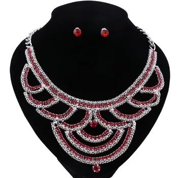 

African Beads Jewelry Sets For Women Wedding Bridal Gold Color Vintage Earrings Necklace Crystal Dress Accessories Jewelry