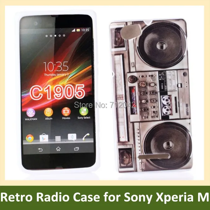 

OEEKOI Vintage Style Radio Print Soft TPU Cover Phone Case for Sony Xperia M C1904 C1905 Free Shipping