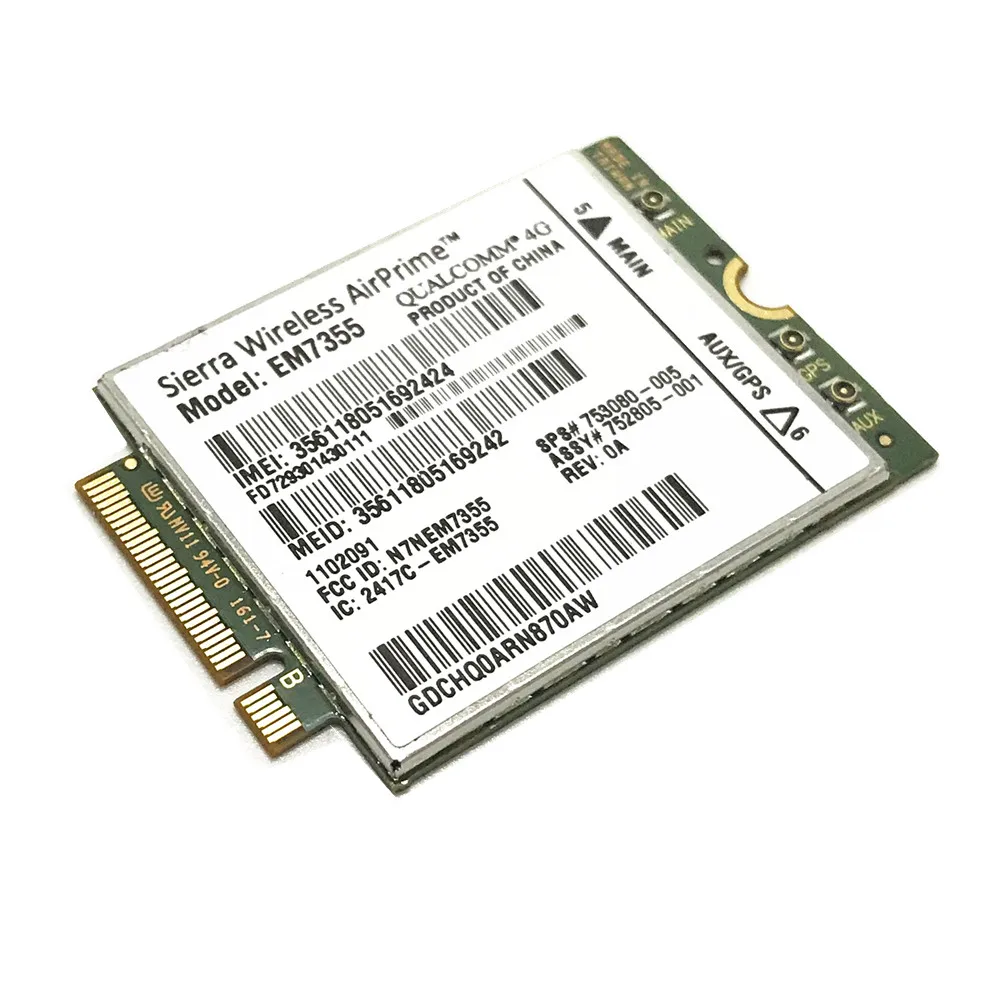 Разблокированный беспроводной модуль Gobi5000 Sierra Airprime EM7355 LTE EVDO/HSPA WWAN NGFF 4G для HP Elitebook