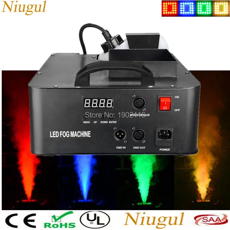 

1500W Mist Haze Machine 2.5L Fog Machine With 24X9W RGB LED Lights, DMX512 And Wireless Remote Control LED Smoke Machine Fogger