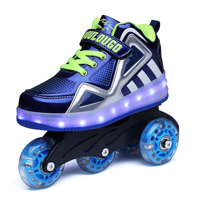 New Boys Children Roller Skates Led 