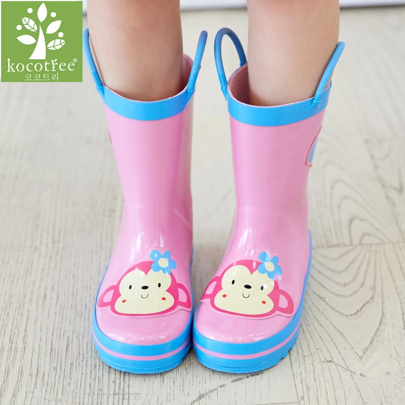 Image Rain boots 2016 Cartoon monkey toddler boys boots PVC Cristal Children Winter Warm For Girls waterproof Shoes rain boots kids