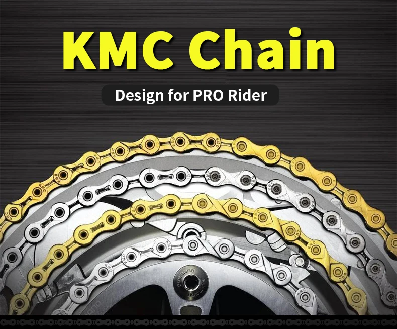 Cheap KMC Chain 116 Links 8/9/10/11 Speed Bike Chain With Missing Connect Link Silver Gold Golden Light MTB Road Racing Bicycle Chain 0