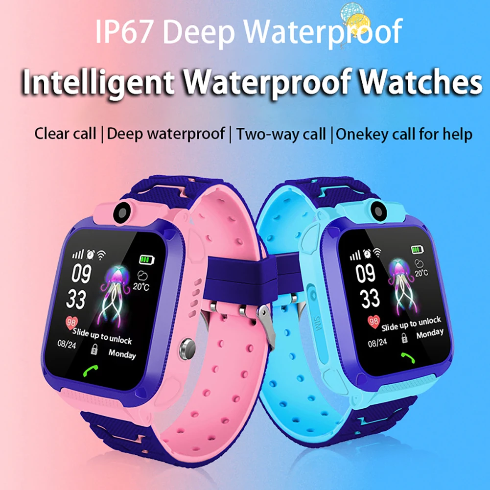  Wasserdicht IP67 smart watch mit GPS GSM Locator Touchscreen Tracker SOS für Kinder Lage Tracker An