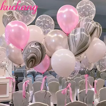 

transparent printed star latex balloon gray agate balloon white pink latex balloon confetti tassel wedding decoration birthday p