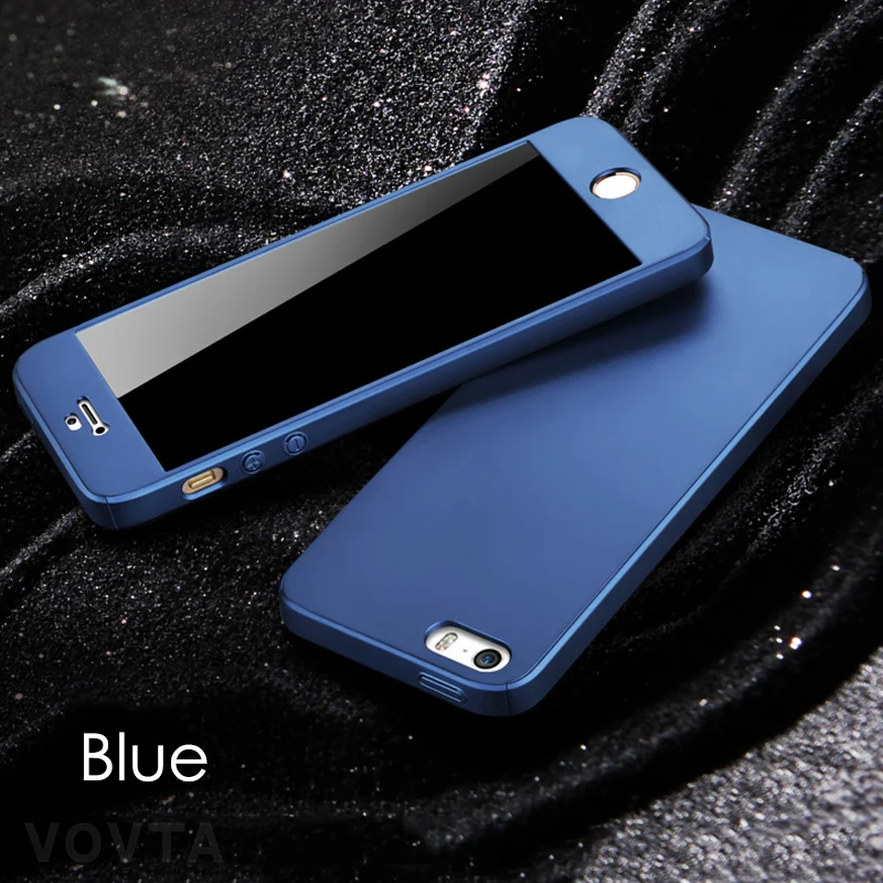 VOVTA 360 Degree Full Cover Case For iPhone 5s 5 SE With Tempered Glass Case cover For iphone 5s 5 SE Phone bag Capa Coque16