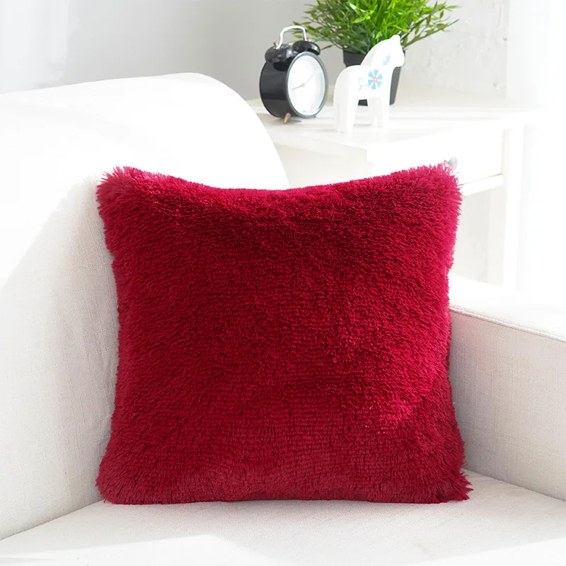Домашние Декоративные диванные подушки, плюшевая однотонная подушка, подушка для дивана - Цвет: 13