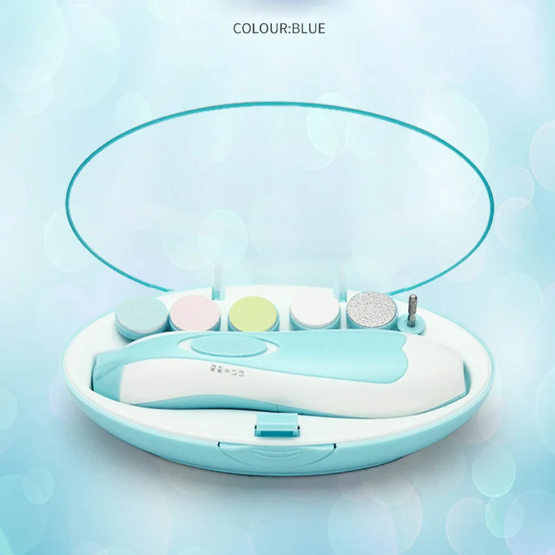 ГОРЯЧАЯ Детская пилочка для ногтей маникюрный набор электрические машинки для стрижки ногтей с светодиодный передний светильник для новорожденных - Цвет: as picure
