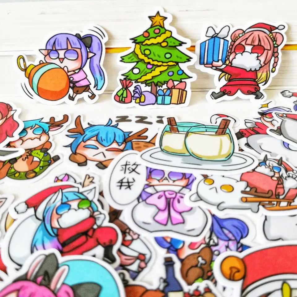 

20/40pcs Cute Funny Christmas Gift Clip Art Mobile Phone Computer Decoration DIY Craft Album Sticker
