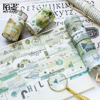

7cm wide Retro Study Series Old paper/poem music/blue letter decoration washi tape DIY planner scrapbooking masking tape escolar