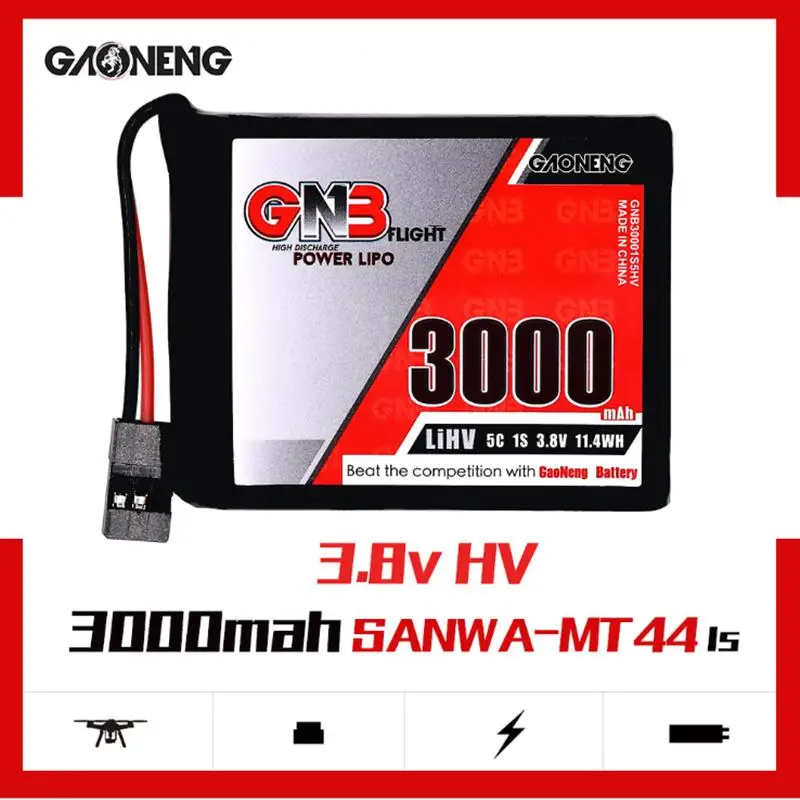 1 2 4 шт. Gaoneng GNB 3,8 в 3000 мАч 1 S 5C HV LiPo батарея для Sanwa MT-44 FH4T пульт дистанционного управления