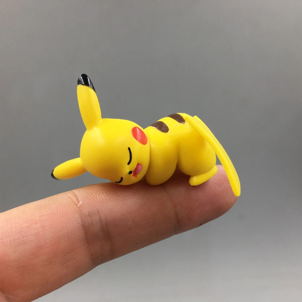 6pcs/lot Original figures for Eevee and pkchu on the cable or Teacup anime toy figures model toy for Nintendo Switch PS4 gamer