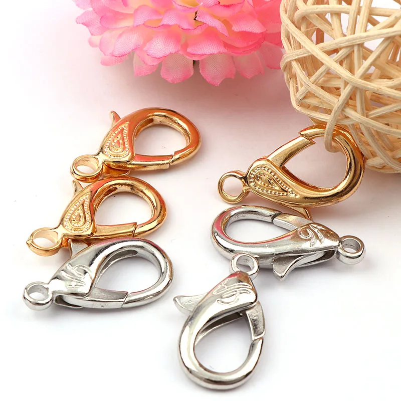 New Double-Leaf&ampShoes 20x31mm Gold&ampWhite K Lobster Clasps Hook Key Chain Components DIY Jewelry Bracelet Making Accessories |