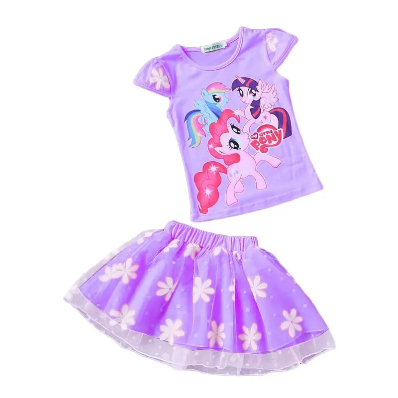 2017 New Summer Children Clothing Sets Little pony T-Shirt+Tulle Tutu Skirt 2pcs Suit Kids Casual Sport Suit Girls Clothes Set 2017 New Summer Children Clothing Sets Little pony T-Shirt+Tulle Tutu Skirt 2pcs Suit Kids Casual Sport Suit Girls Clothes Set