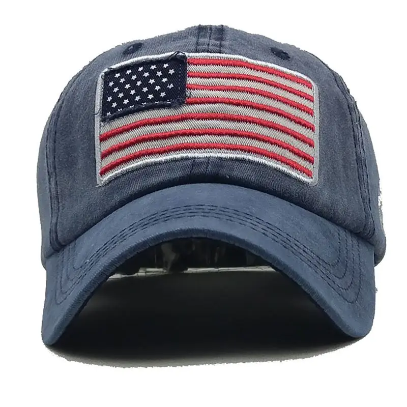 

Running Cap American Flag Embroidered Cotton Hat Headwear Outdoor Sports Wear With Adjustable Back Closure