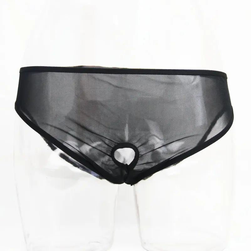 BDSM Сексуальная Шелк Сильный Человек Пениса Отверстие Gstrings Прозрачные Брюки Bandoge
