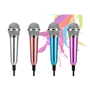 

FFFAS 3.5mm Handheld Karaoke KTV Small Cellphone Microphone Sing Song Wired Recorder Mic for Apple Iphone 4 5 6 PC Computer