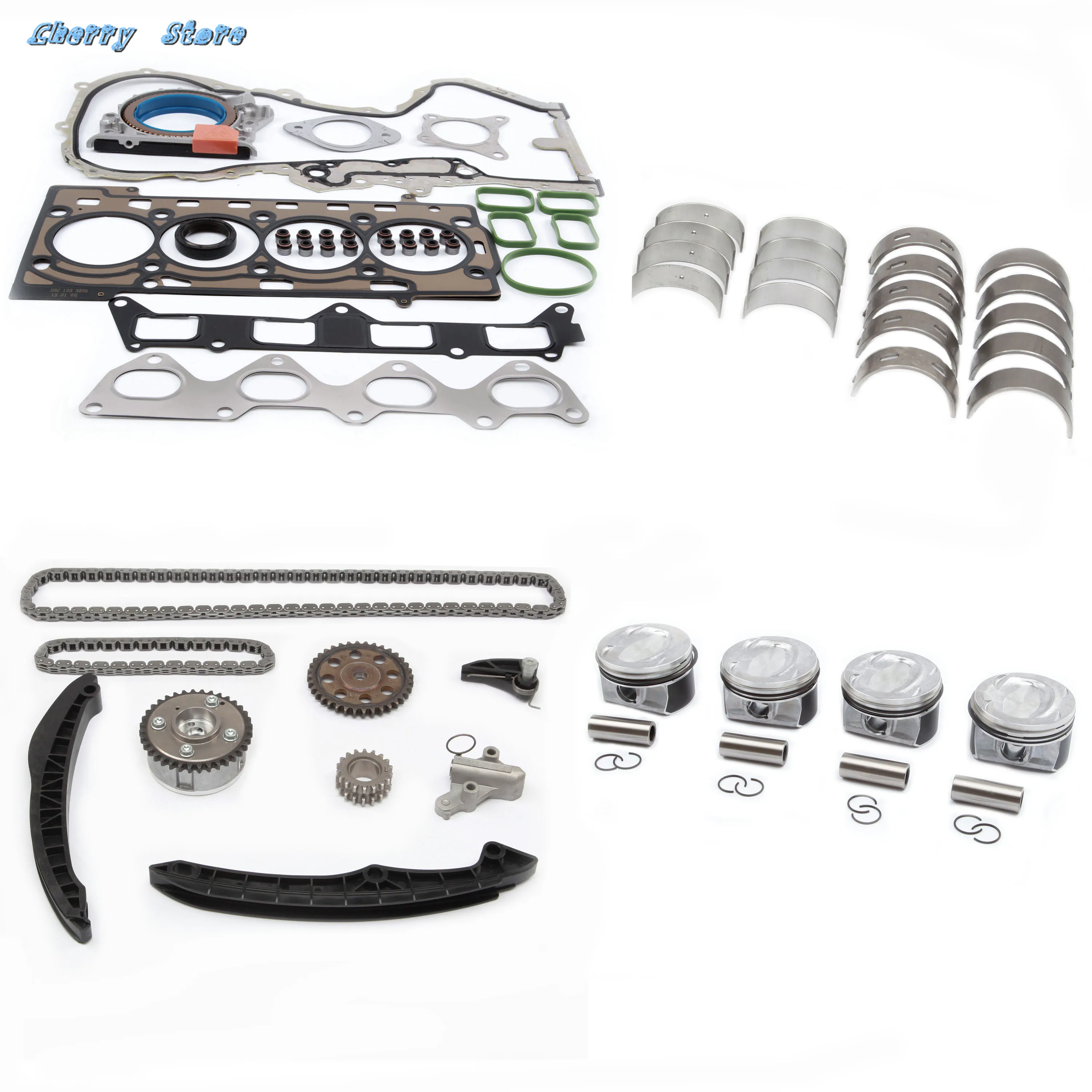 

New 03C 107 065 BF Engine Piston Gaskets Seals Timing Repair Kit For Audi A1 VW Golf Jetta MK5 Tiguan Passat 1.4TSI 03C109088E