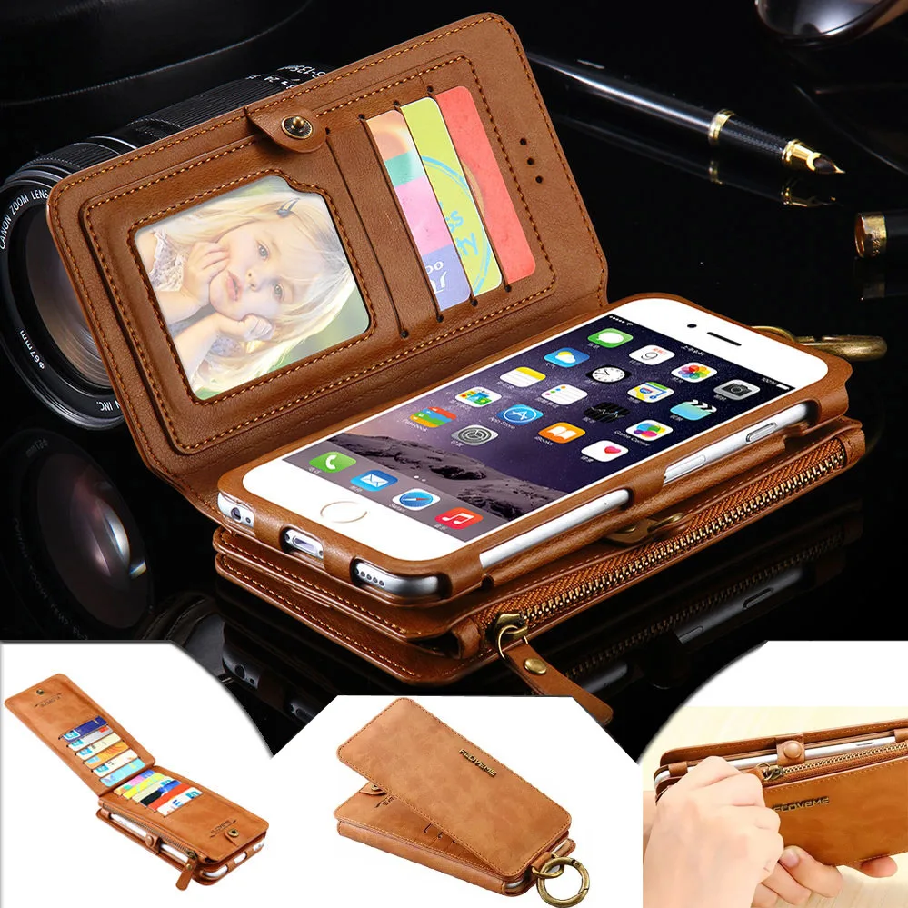

Luxury Business Leather Retro Classic Wallet Case Cover Plus Man Phone Bag Credit Card Purse Pouch For iPhone 7 6 6S Plus #S0011