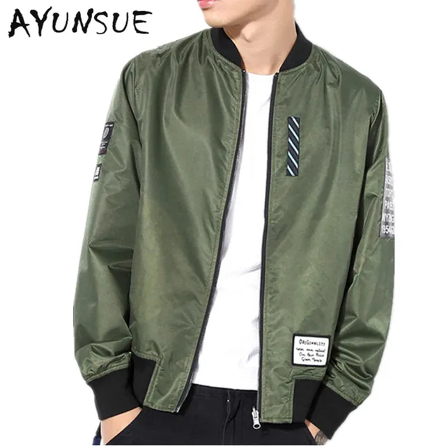New 2018 Army Green Spring Jacket Men Bomber Jacket Mens