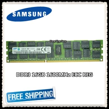Samsung – mémoire de serveur, modèle DDR3 REG ECC 1600, capacité 16 go 32 go, fréquence d'horloge PC3L-12800R MHz, RAM 2RX4, DIMM, RAM 12800