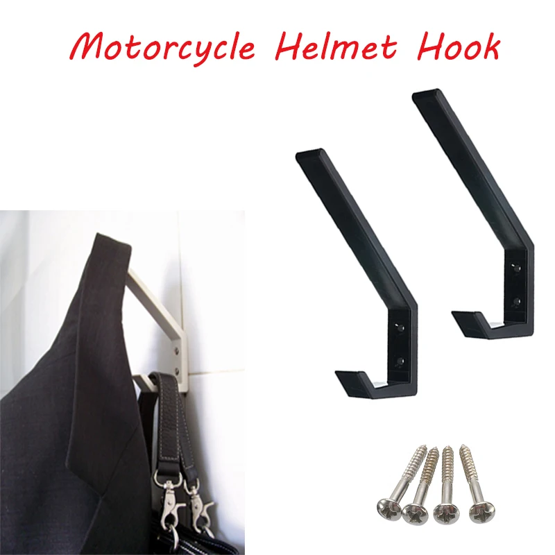 

2 Pcs ABS Motorcycle Helmet Holder Hook Jacket Hanger Home Luggage Hook Multipurpose Wall Mount Rack For Kitchen Door Cabinet
