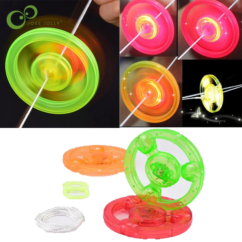 5pcs Basket Luminous Hand Pull Luminous Flashing Rope Flywheel Toy Led