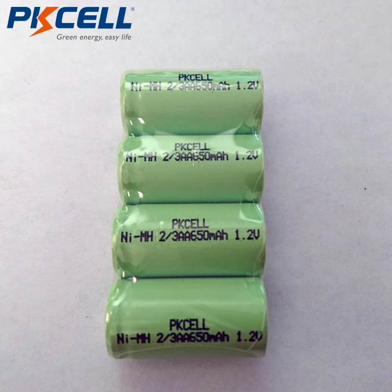 10 шт PKCELL 2/3AA 650mAh NiMh плоский верх аккумуляторная батарея 1,2 V Промышленная