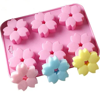 

Handmade Soap Molds 6 Flowers Silicone Cake Mold Six Cherry Blossom Jelly Mould Cake Making for Baking Fondant Molds Cake Mold