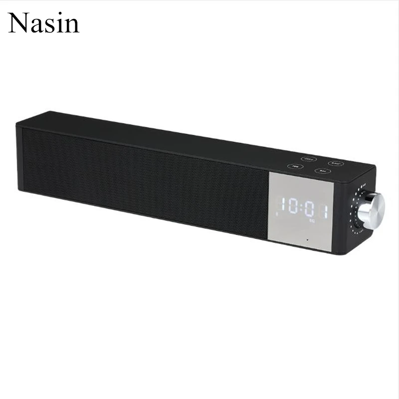 

Nasin PTH-2000 Portable Magnetic Dual Speaker Stereo Card LED Clock Display Wireless Bluetooth Speaker for xiaomi huawei iphone