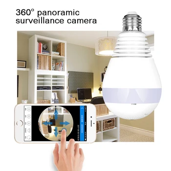 

Home Security WiFi Camera Smart Panoramic Bulb 1.3M Wireless Ip Camera Bulb Light CCTV VR Cam Support Smartphone
