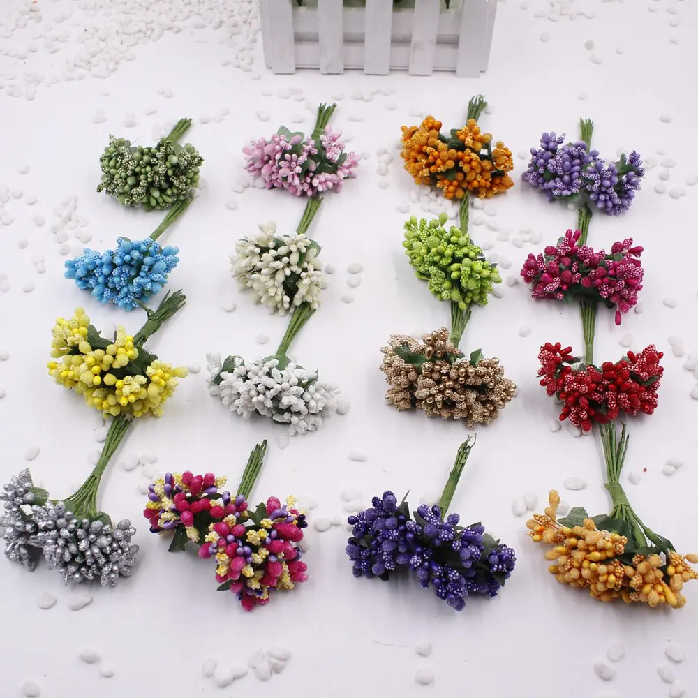 

144 pcs / lot Artificial Flower Stamen Wire Stem / marriage leaves stamen DIY garland wedding decoration box