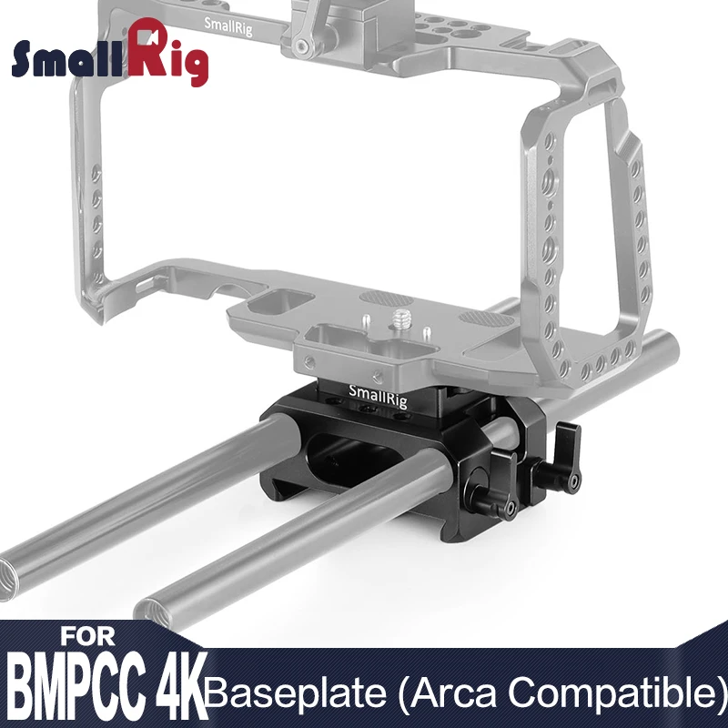 cheap SmallRig Baseplate for Blackmagic Design Pocket Cinema Camera 4K 6K (Arca Compatible)Camera Plate with 15mm Rod Clamp 2261
