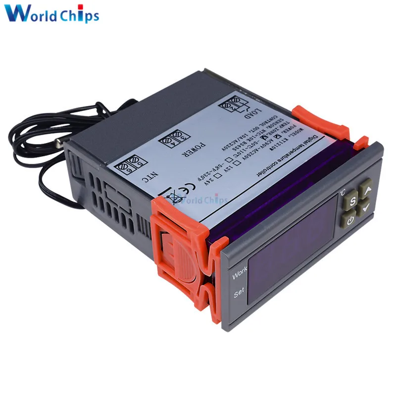 MH1210W AC 90-250 V/DC 9 V-72 V 10A цифровой термостат регулятор температуры управление Лер Отопление охлаждение контроль NTC датчик 24V 48V