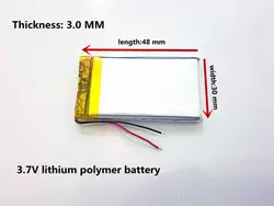 3,7 V литий-полимерная батарея 303048 033048 400 мАч Bluetooth MP3 MP4 Регистраторы