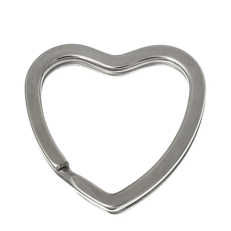 

Doreen Box hot- 10PCs Silver Tone Valentine Heart Split Rings Key Rings (B03297)