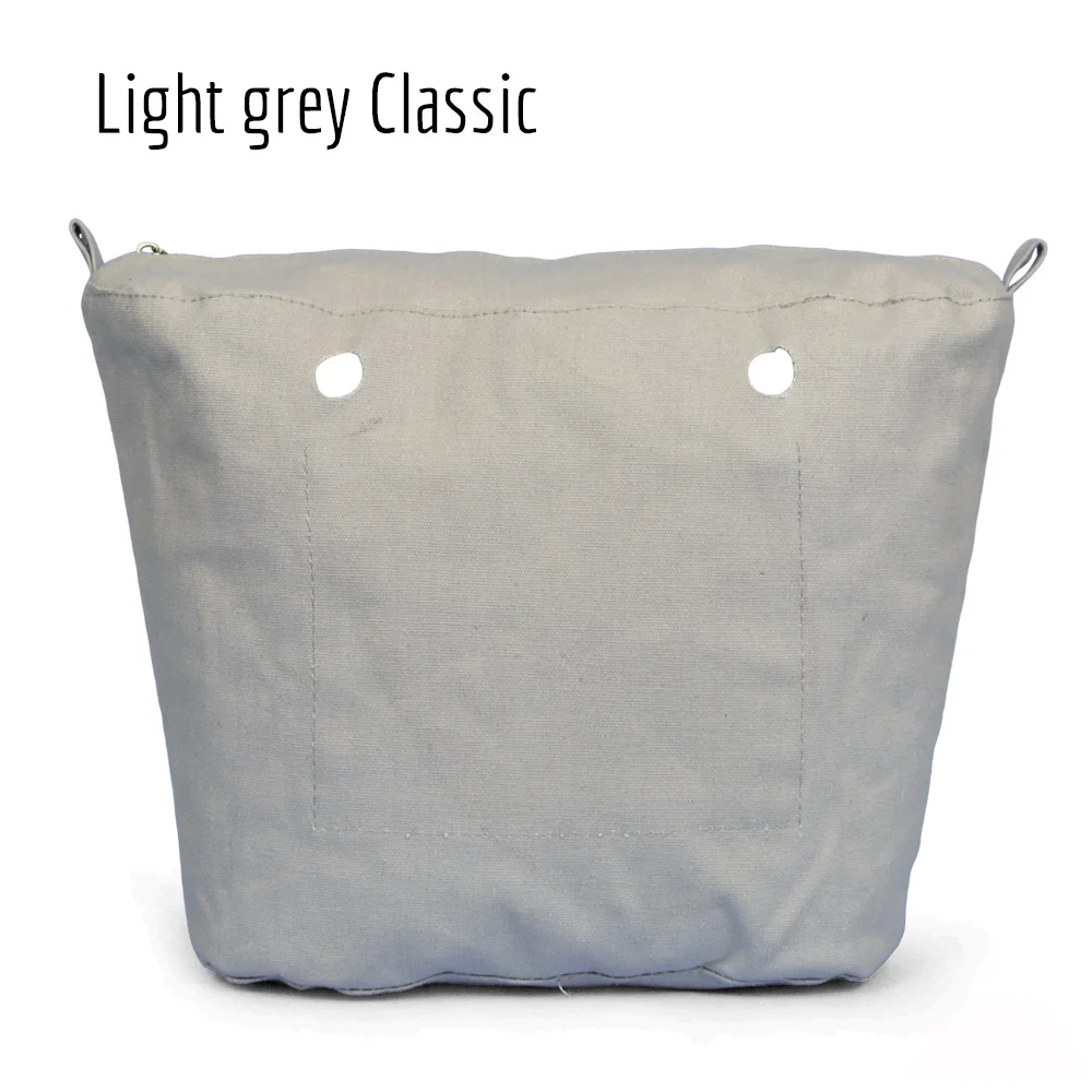 TANQU новая водонепроницаемая внутренняя подкладка вставка карман на молнии для классического мини Obag холст внутренний карман для O сумка - Цвет: Light grey classic