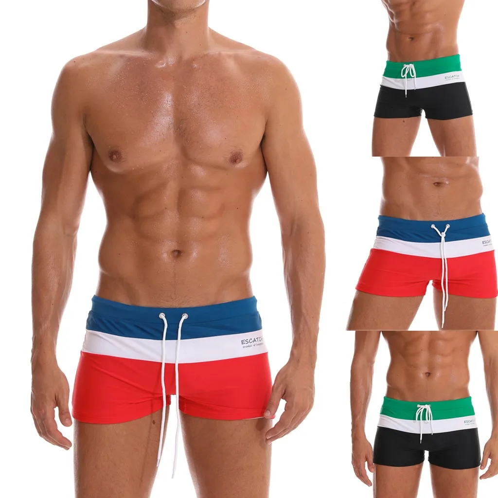 

High quality Plus Size Men Breathable Trunks Pants Solid Swimwear Beach Shorts Slim Wear men's swimming trunks for swimming