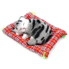 Украшение для интерьера автомобиля, имитация кота, животное, кукла, плюшевая, Спящая игрушечная кошка, звук, детская игрушка, мягкие игрушки, автомобильное украшение для дома